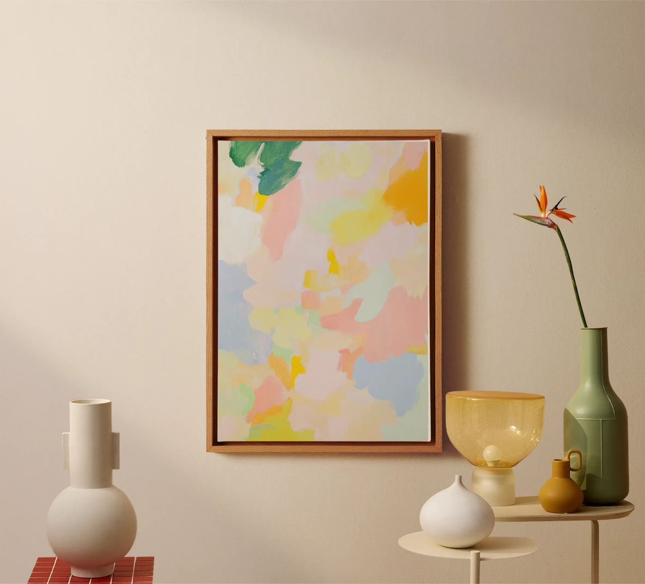 Abstrakt Rosa Licht Frühling Pastell Leinwand von Euphoria Theresa