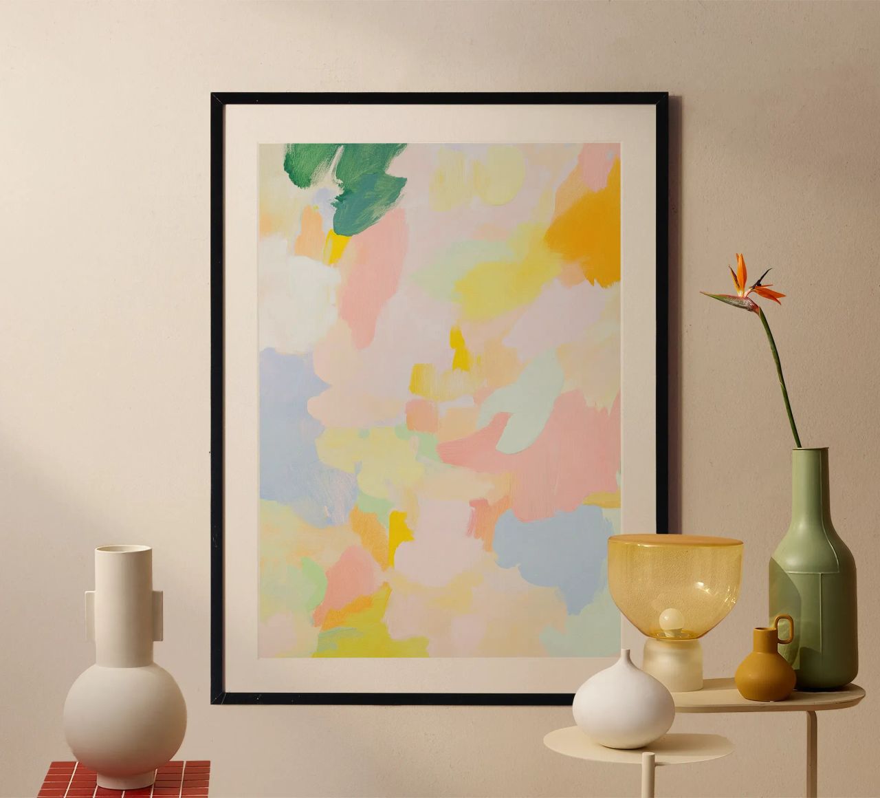 Abstrakt Rosa Licht Frühling Pastell Hahnemühle von Euphoria Theresa