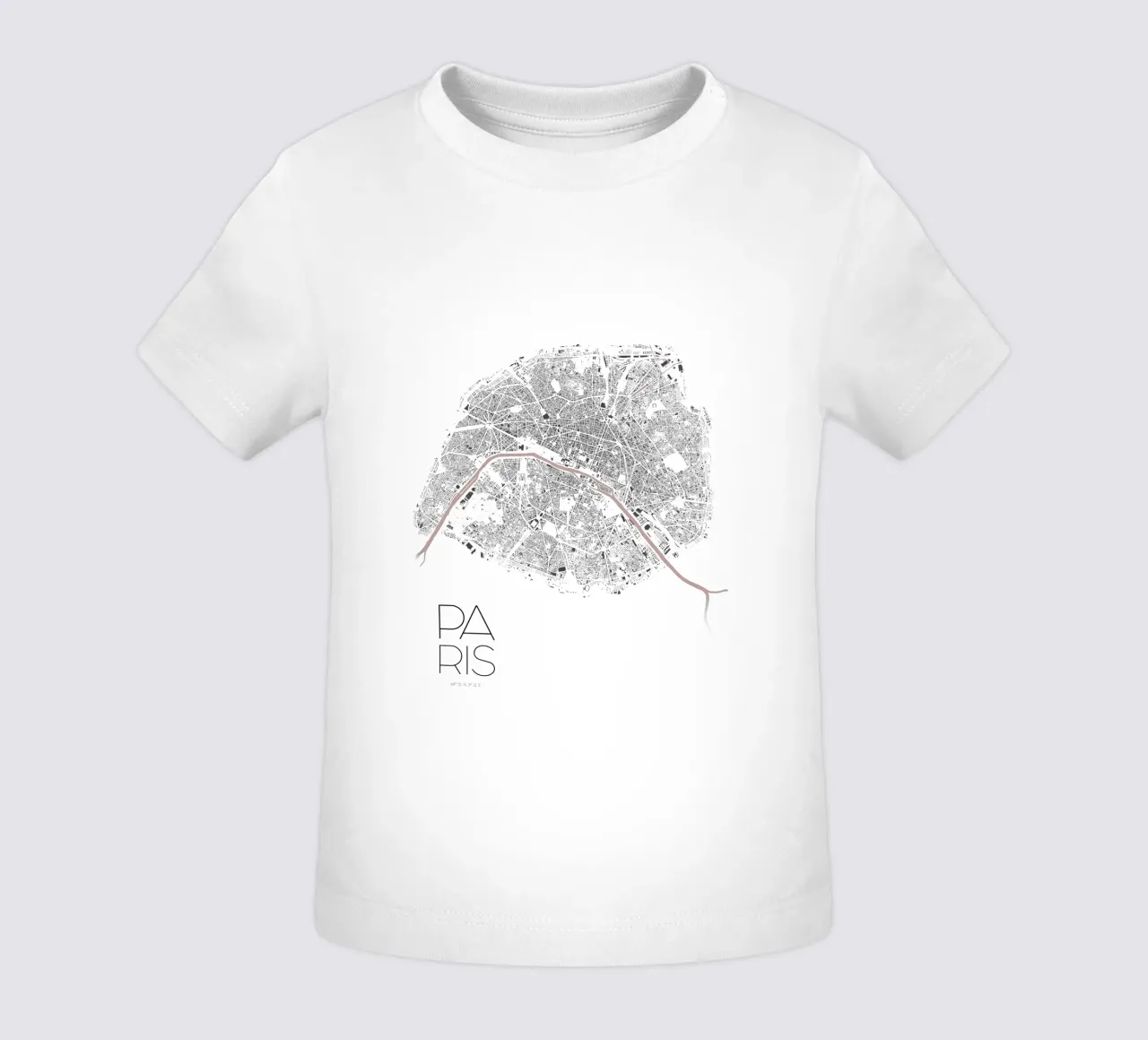 Paris Minimal Map baby t-shirt by MOOODZART