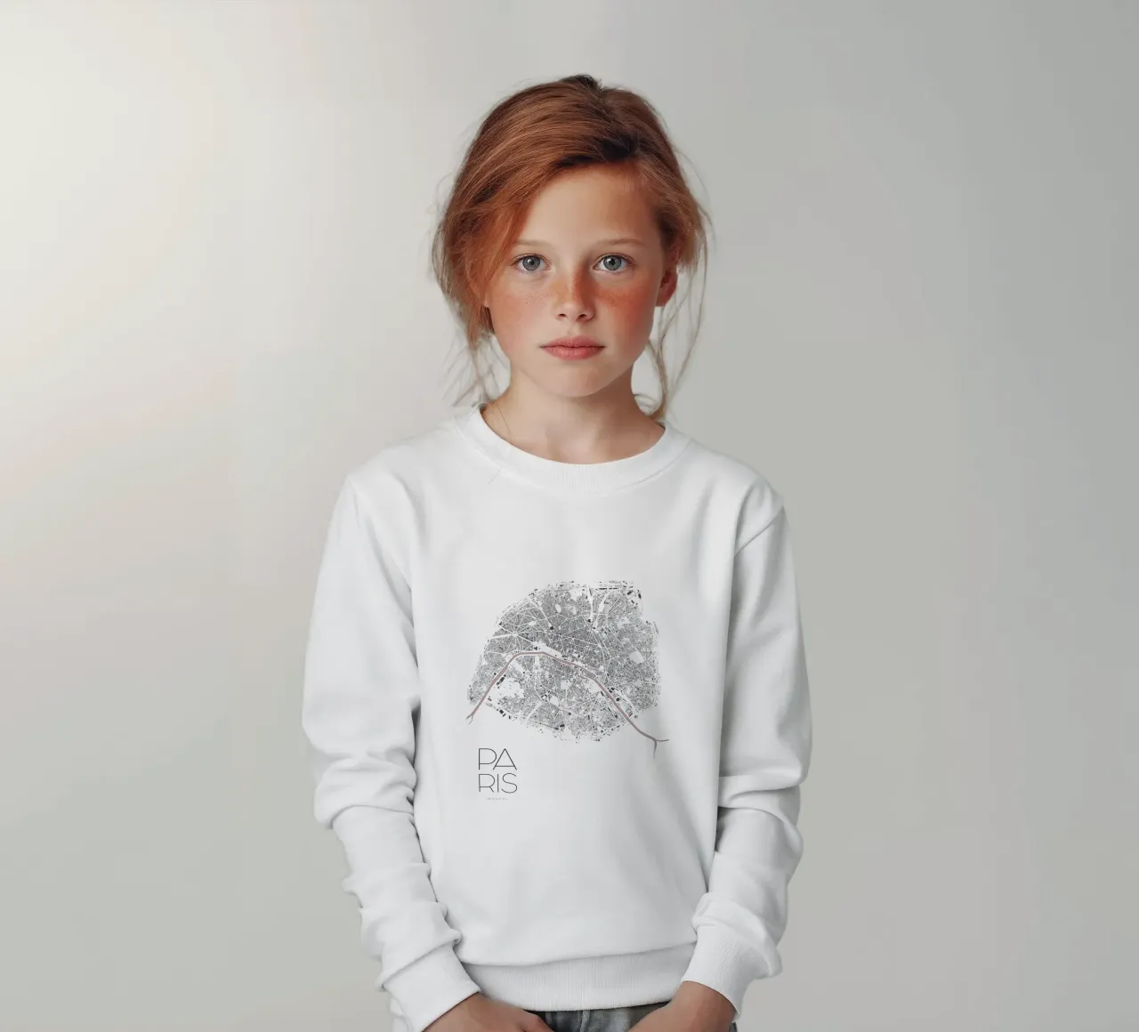 Paris Minimal Map kids sweatshirt by MOOODZART