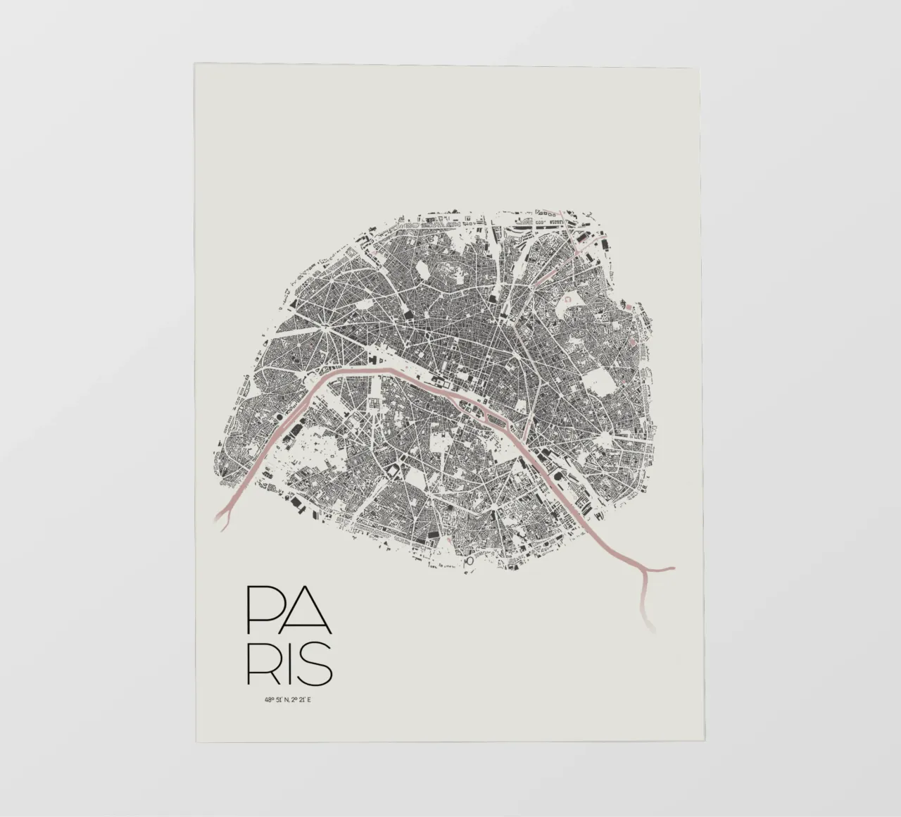 Mappa minimale di Parigi telo in pvc da MOOODZART