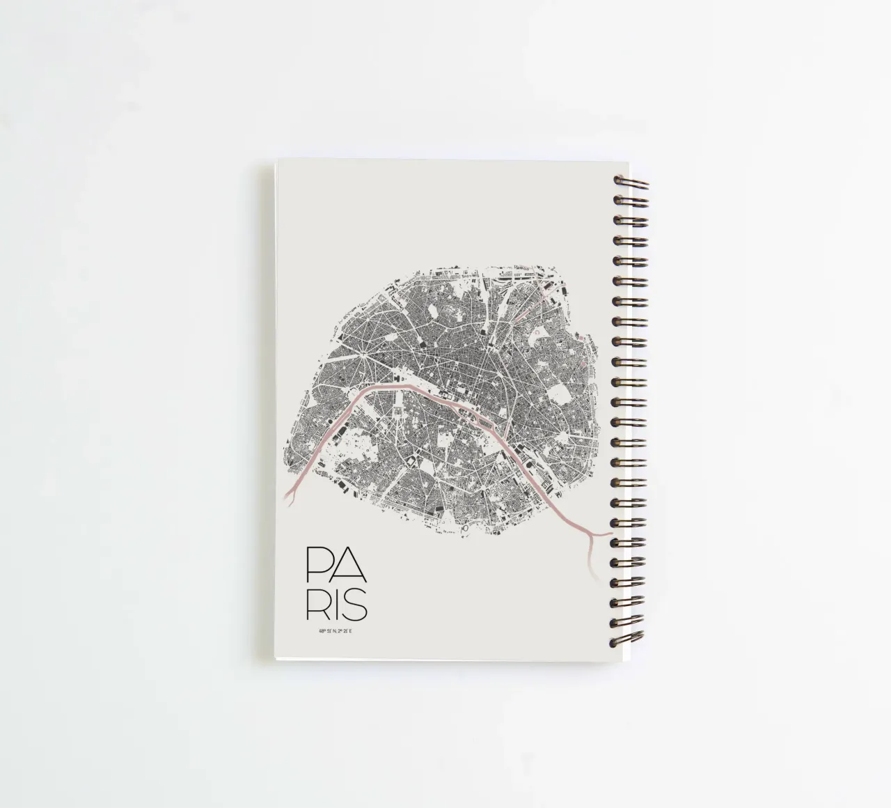 Paris Minimal Map spiral notebook by MOOODZART