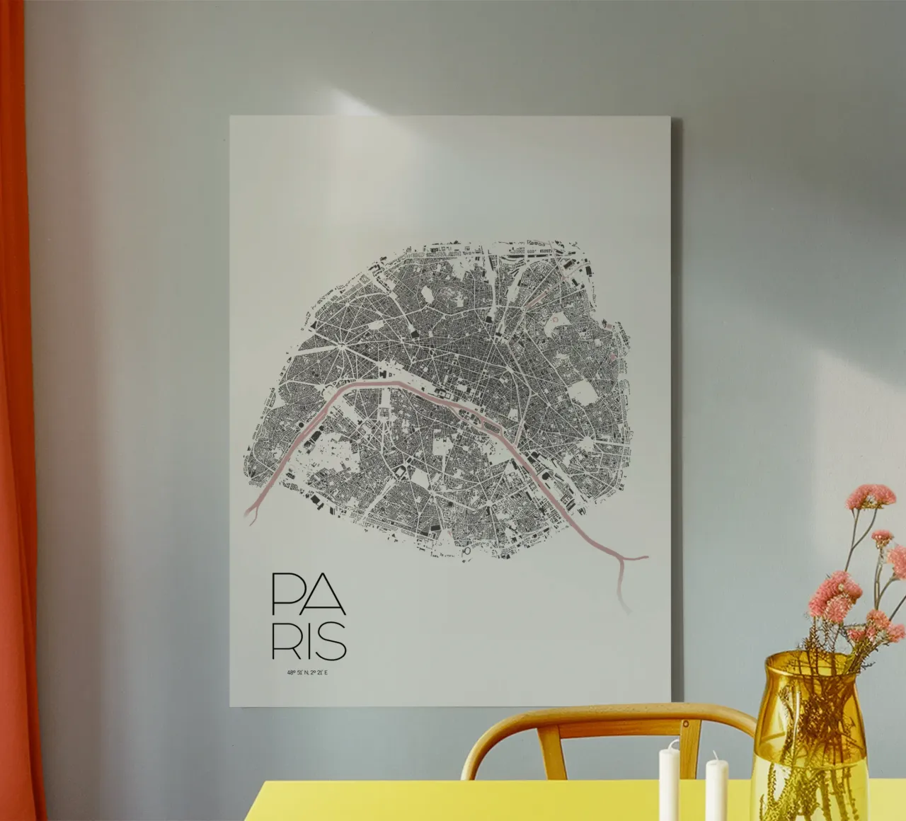 Paris Minimal Map canvas by MOOODZART