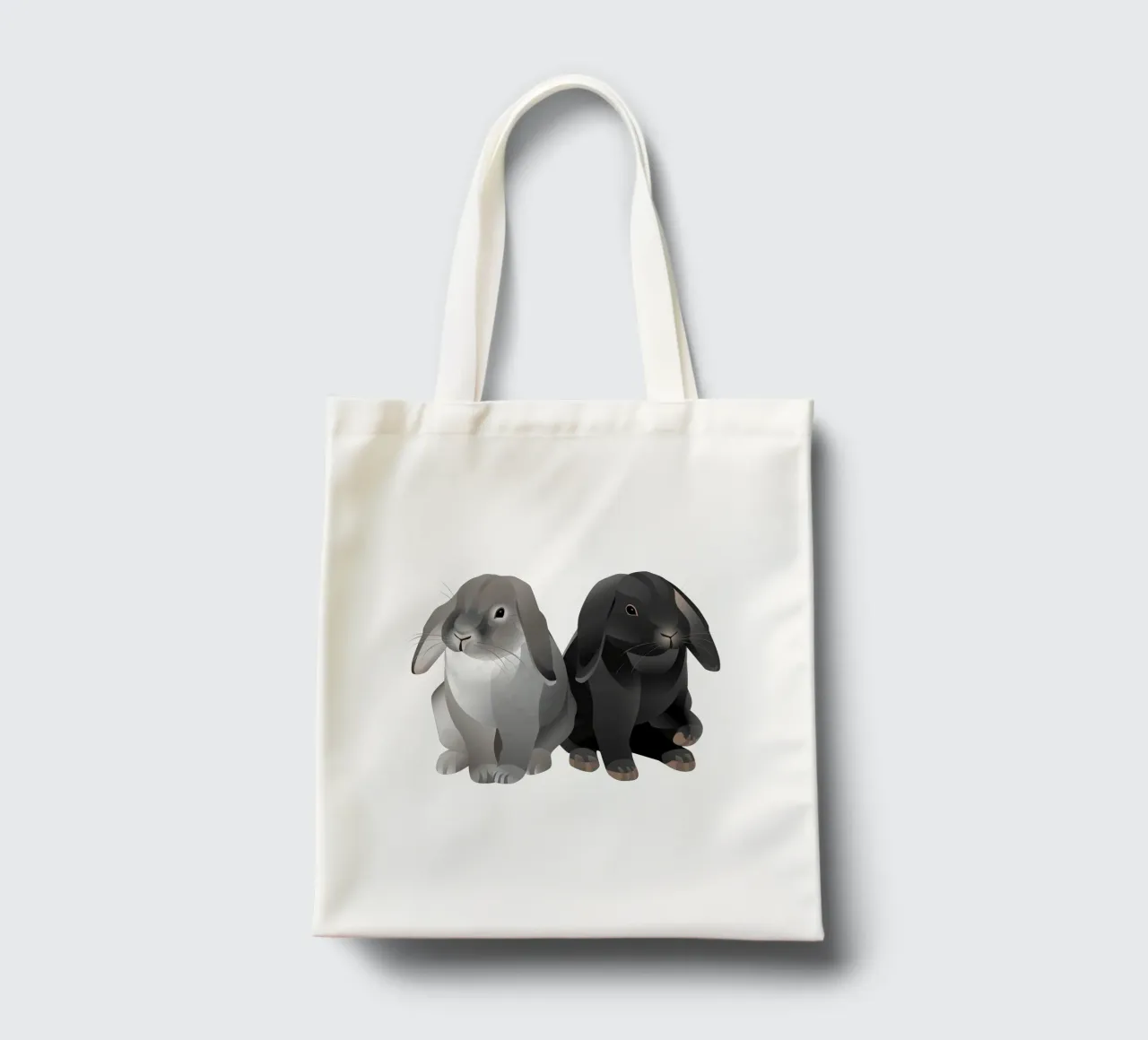 Due simpatici conigli borsa in juta da Schuhmann Design