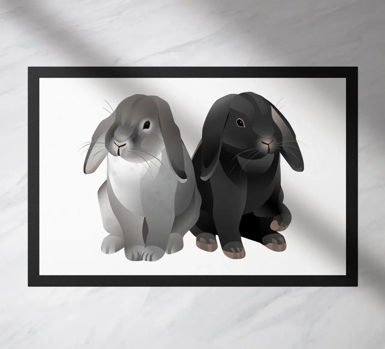 Due simpatici conigli zerbino da Schuhmann Design