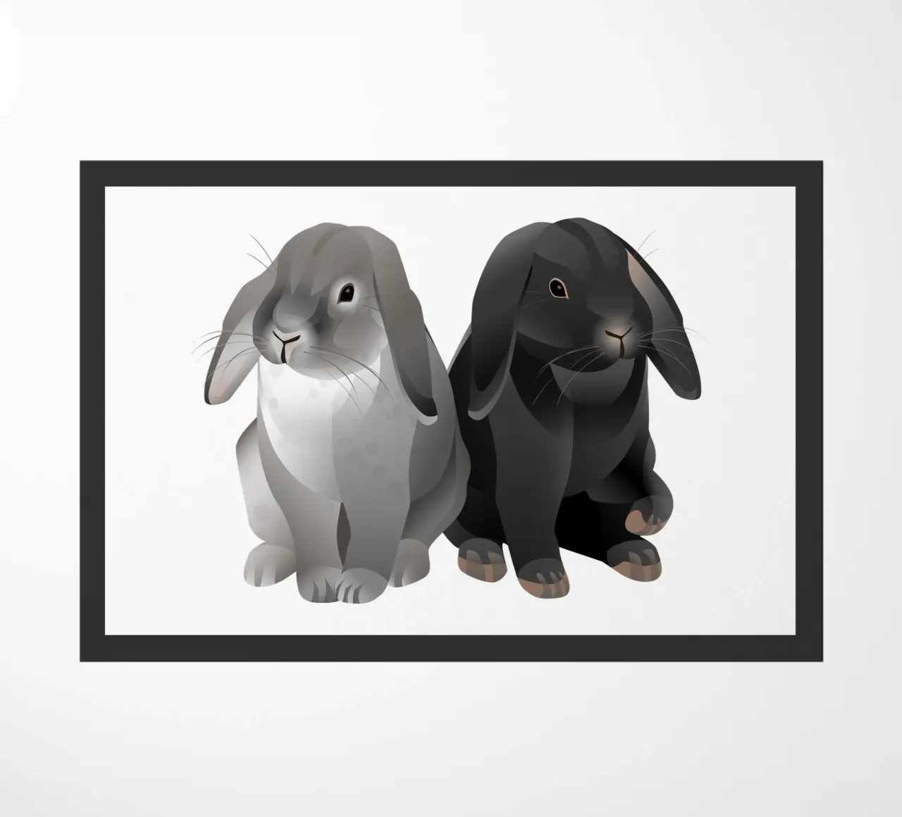 Due simpatici conigli zerbino da Schuhmann Design