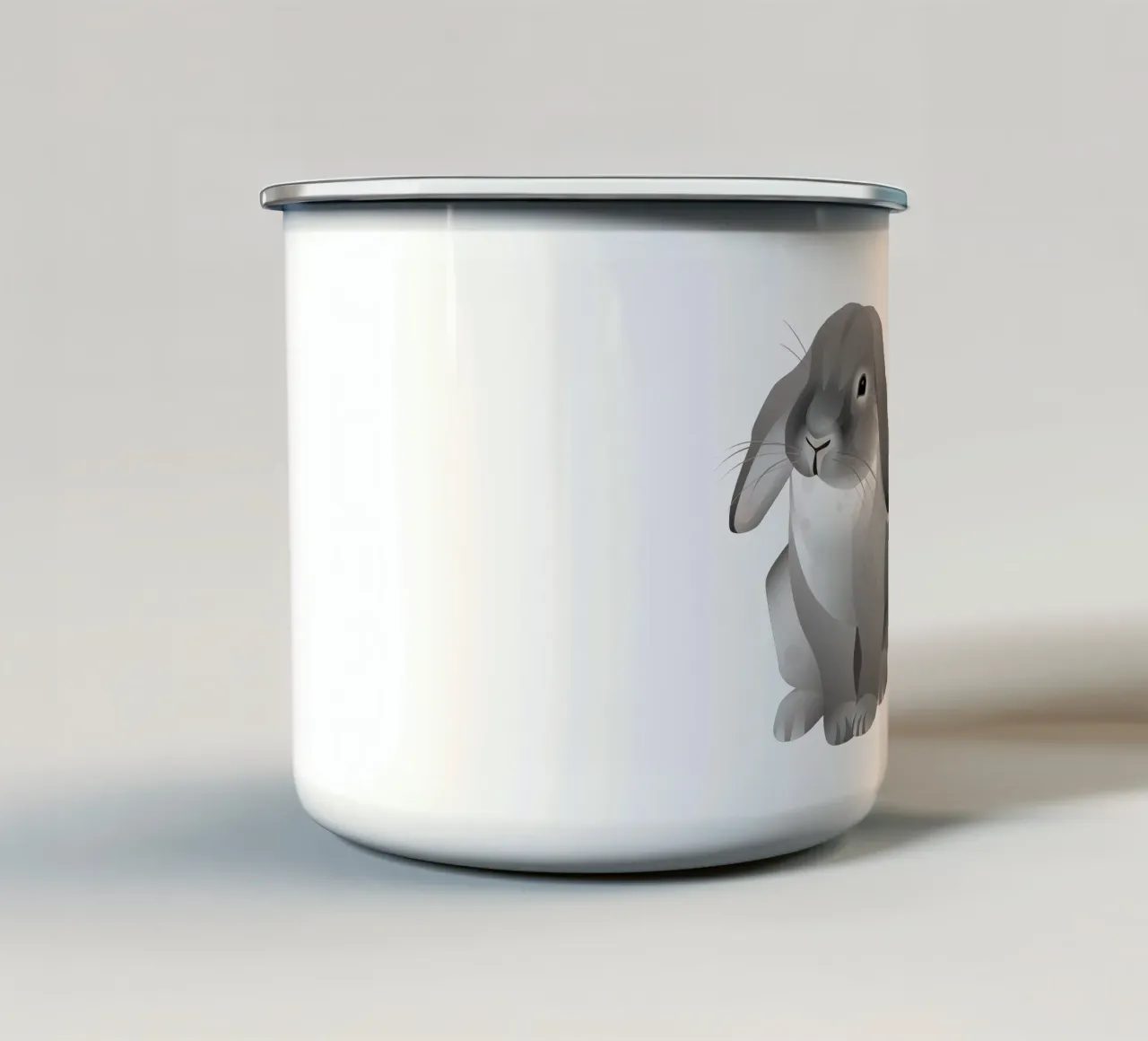 Two cute rabbits tazza in smalto da Schuhmann Design