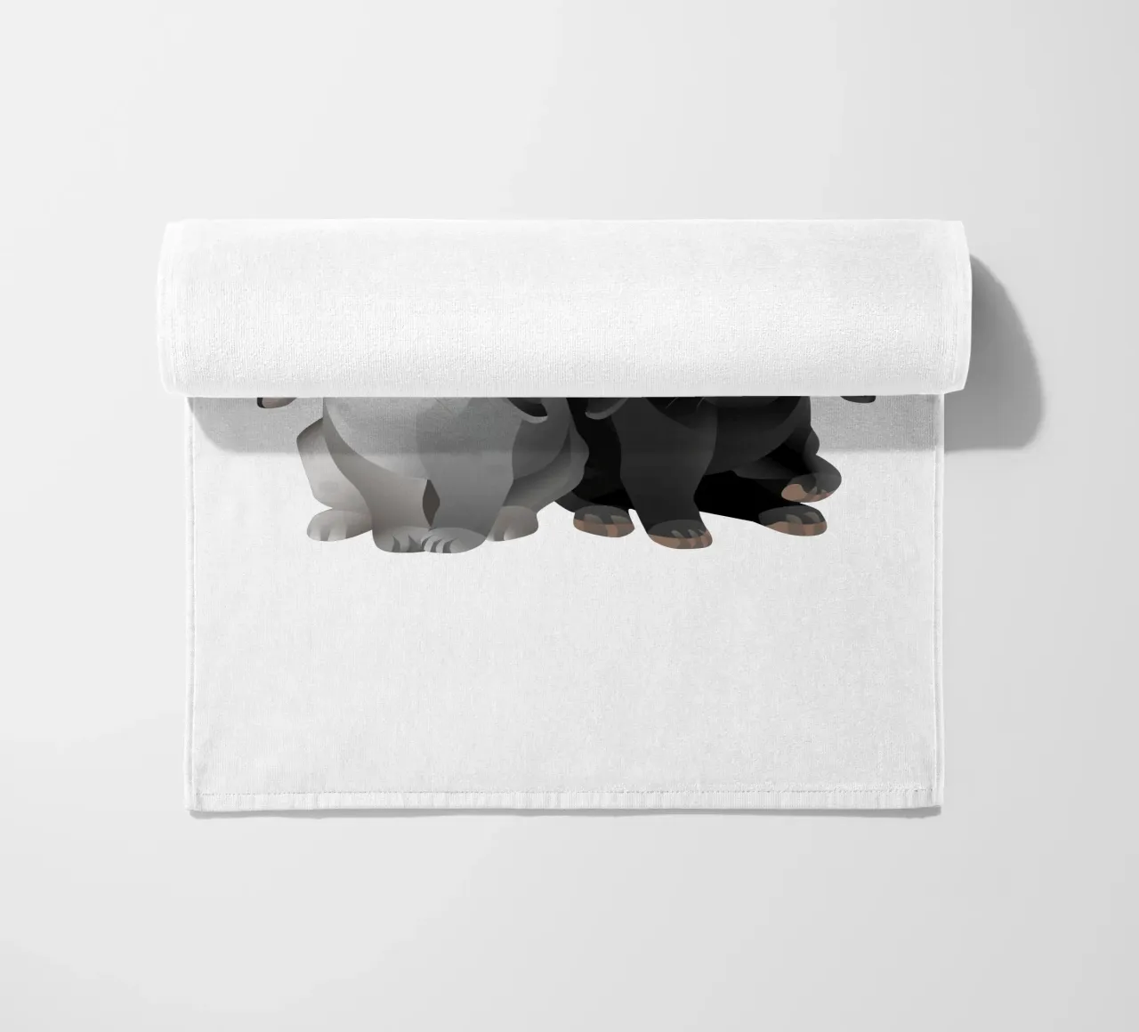 Two cute rabbits beach towel by Schuhmann Design