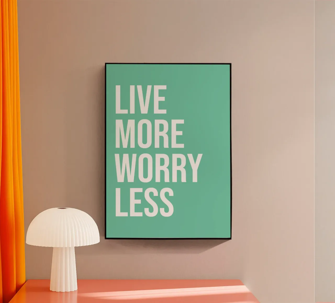 Live More Worry Less plexiglass da WORD & WONDER