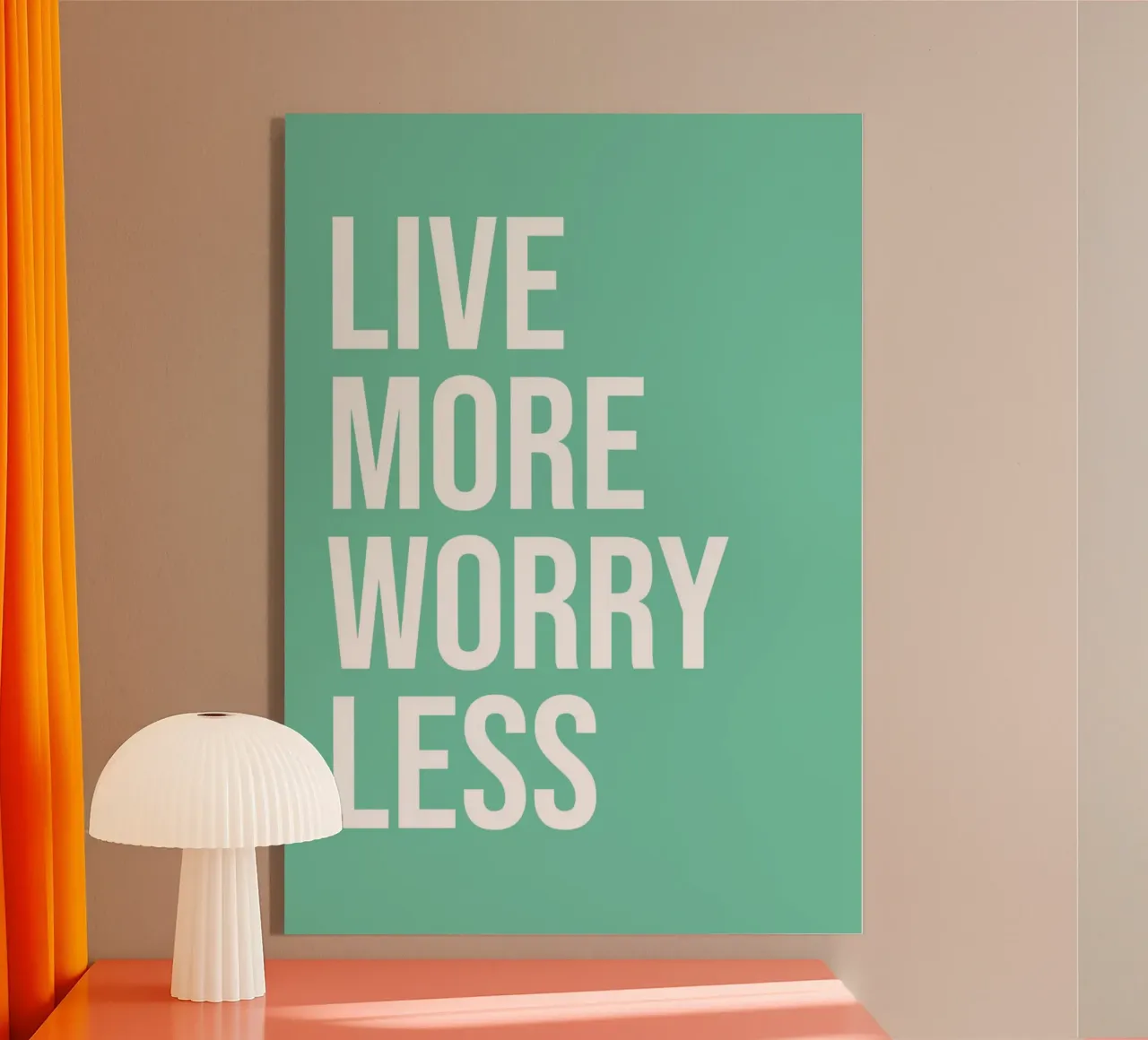 Live More Worry Less plexiglass da WORD & WONDER