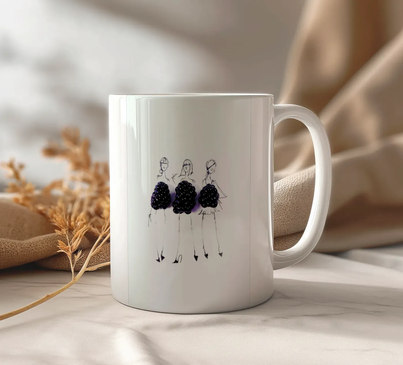 Berries ceramic mug by Gretchen Roehrs