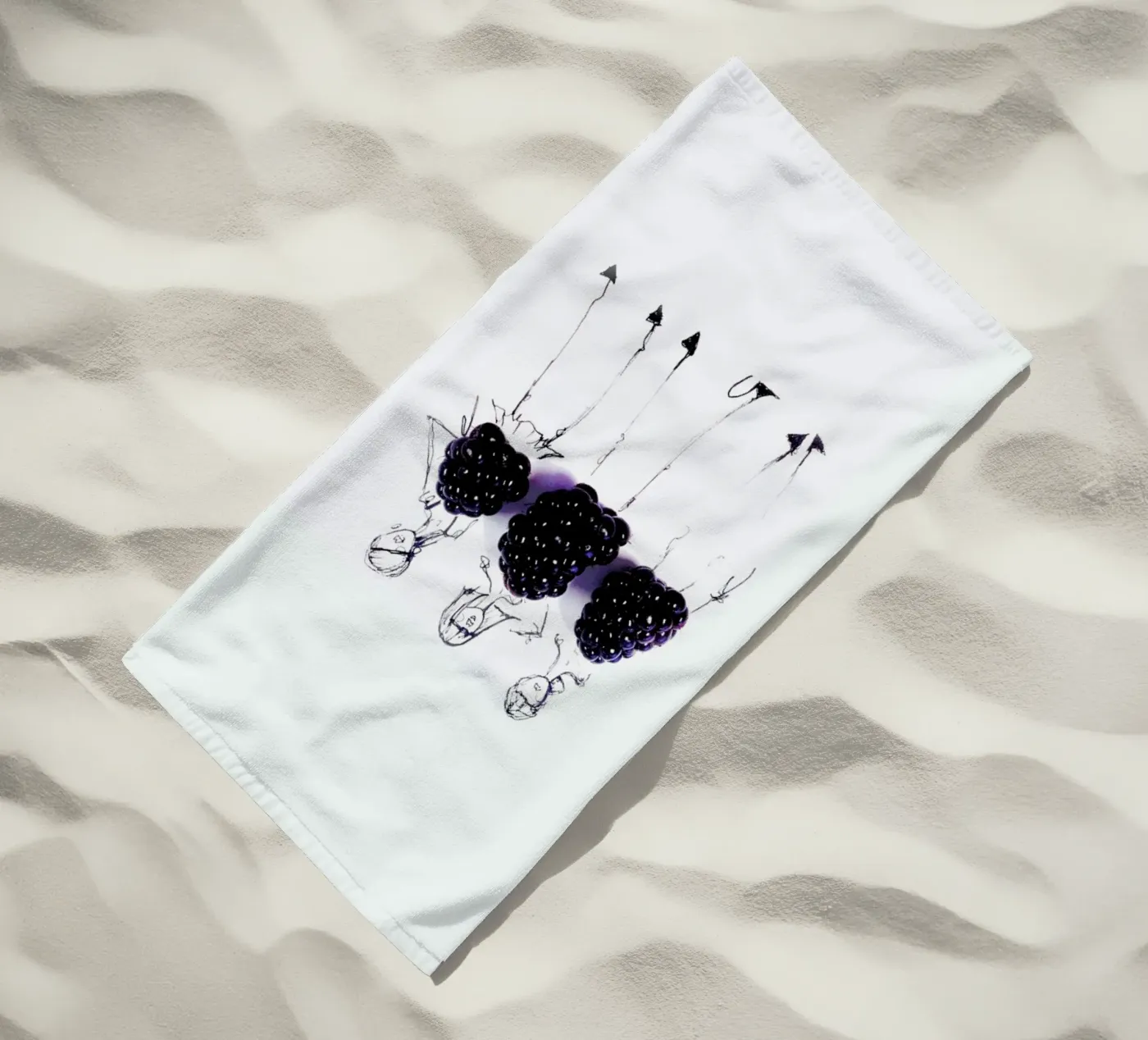Berries beach towel by Gretchen Roehrs