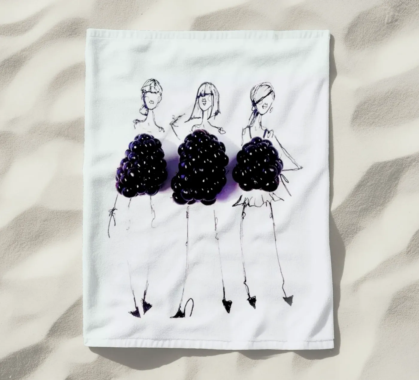 Berries beach towel by Gretchen Roehrs