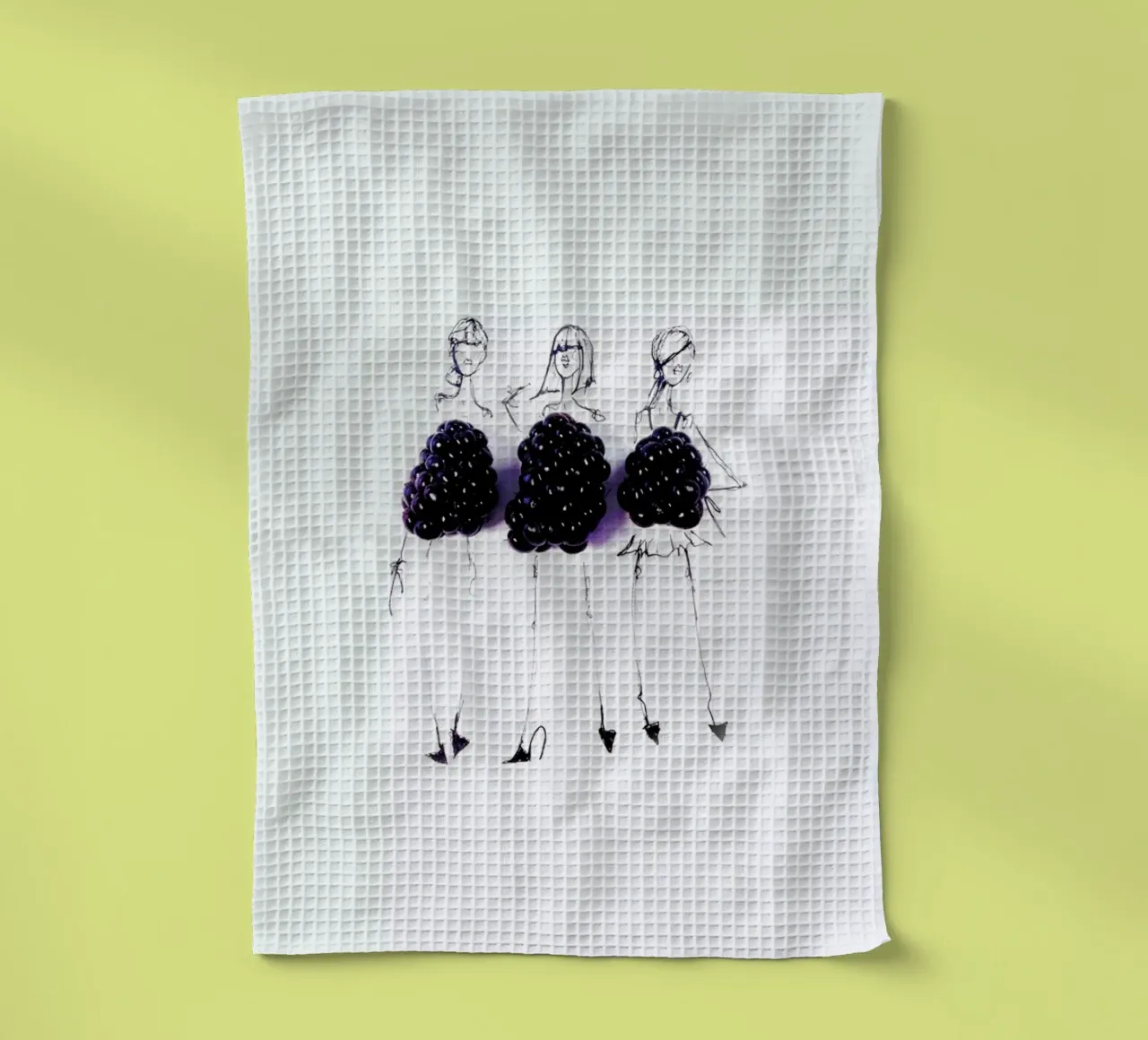Berries tea towel by Gretchen Roehrs