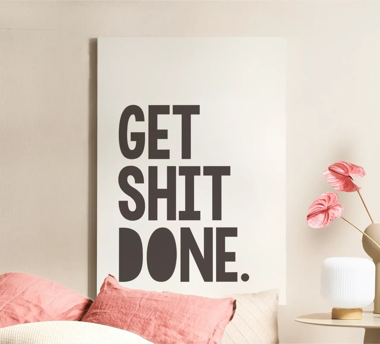 Get Shit Done tela con Cornice a cassetta da WORD & WONDER