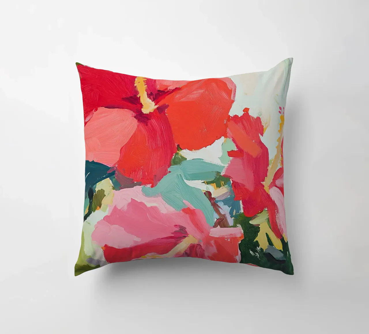 Fiammate botaniche: Ibisco rosso in fiore cuscino da Euphoria Theresa