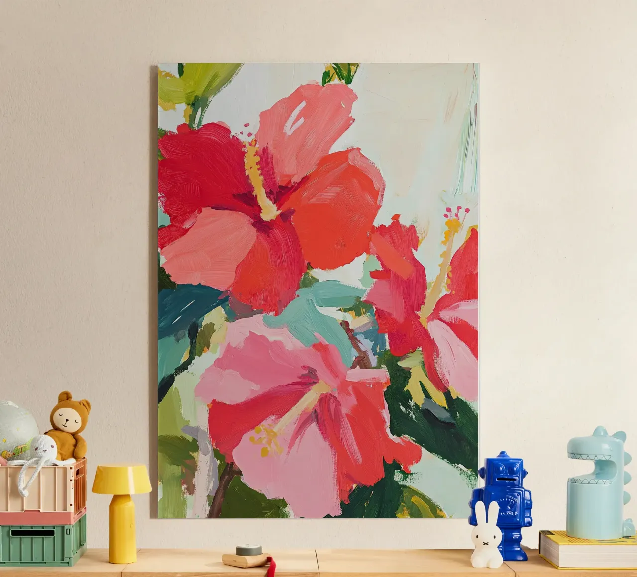 Fiammate botaniche: Ibisco rosso in fiore plexiglass da Euphoria Theresa