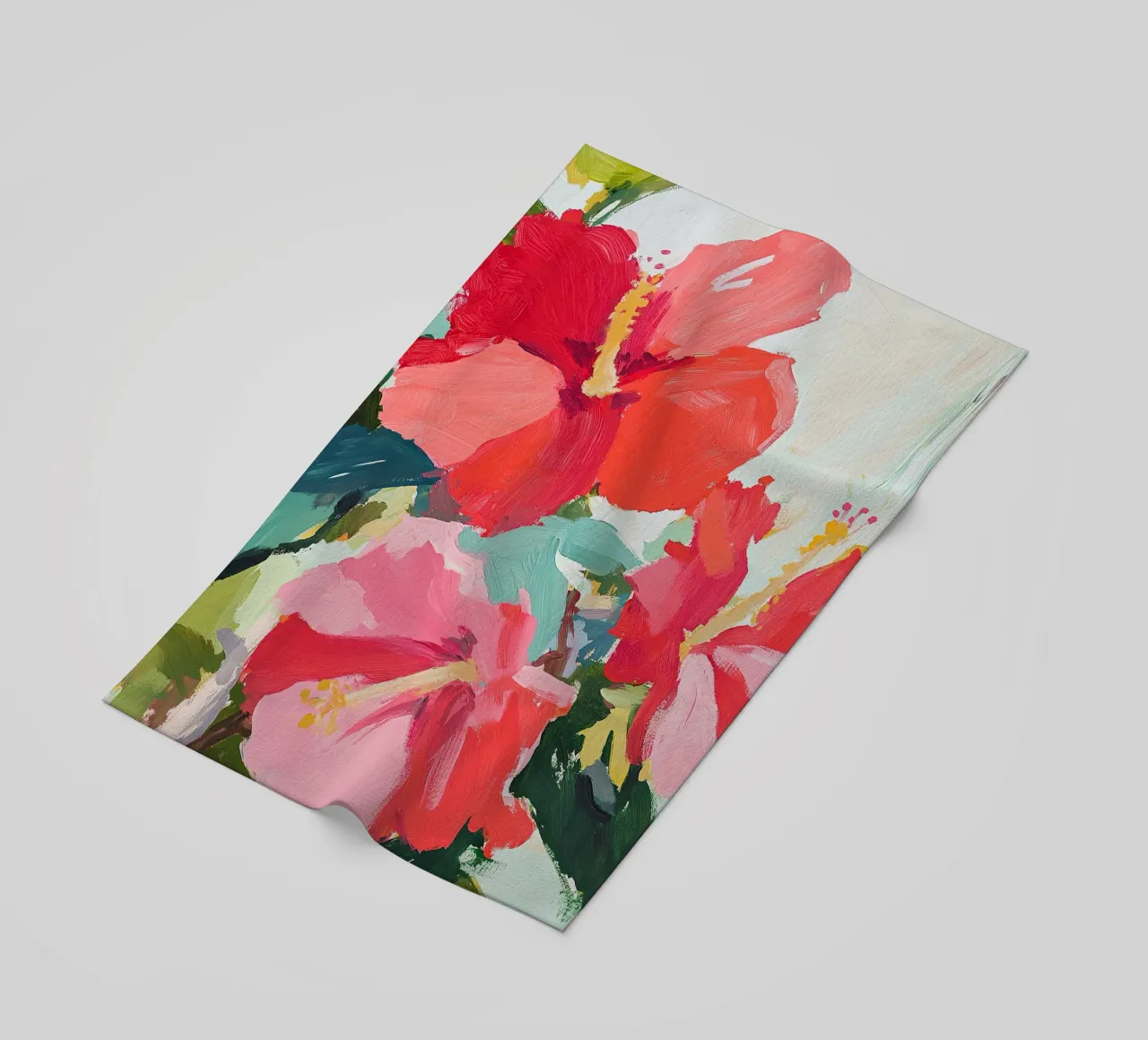 Fiammate botaniche: Ibisco rosso in fiore telo mare da Euphoria Theresa