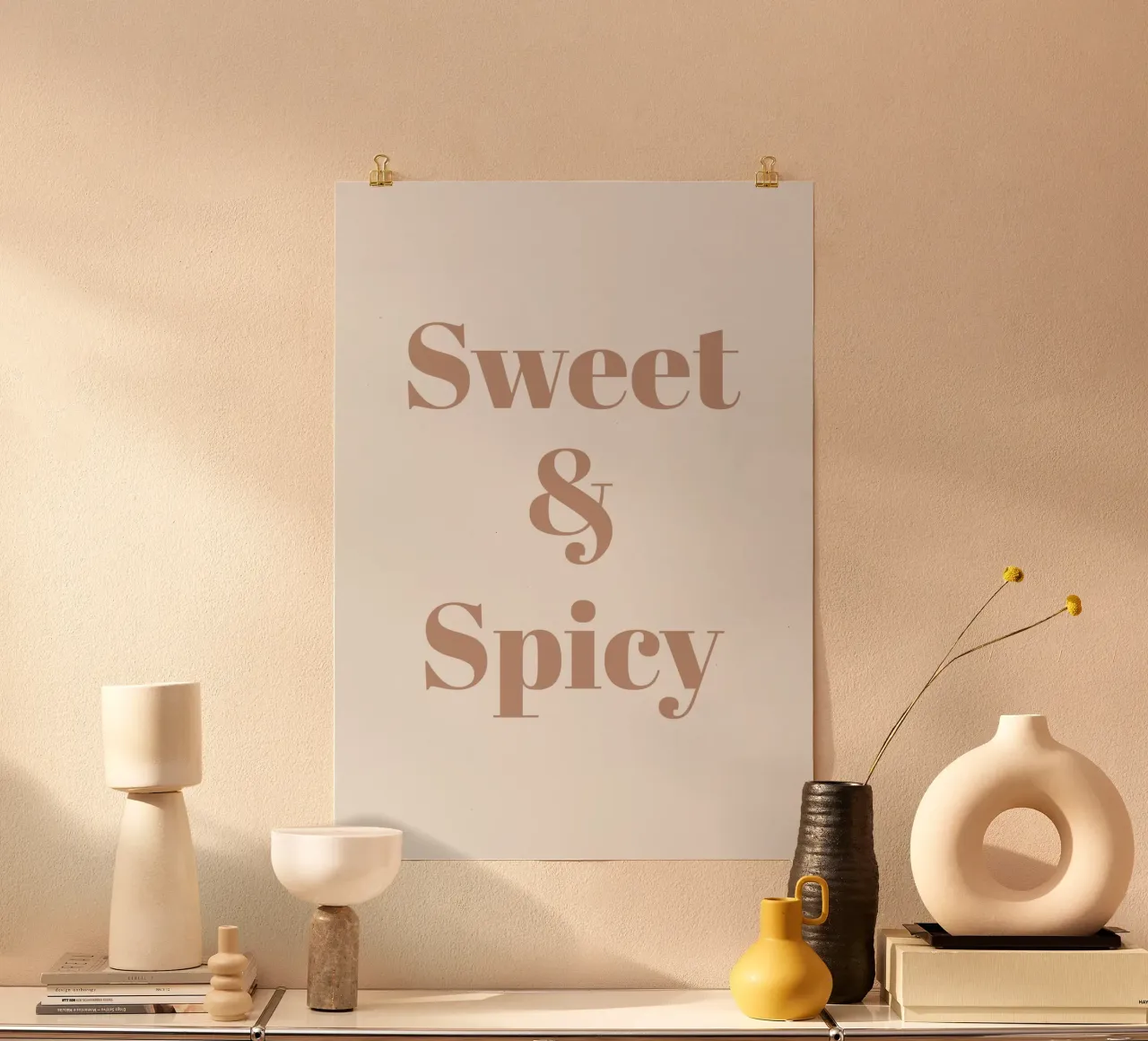 Sweet & Spicy Poster mit Aluminium Rahmen von WORD & WONDER