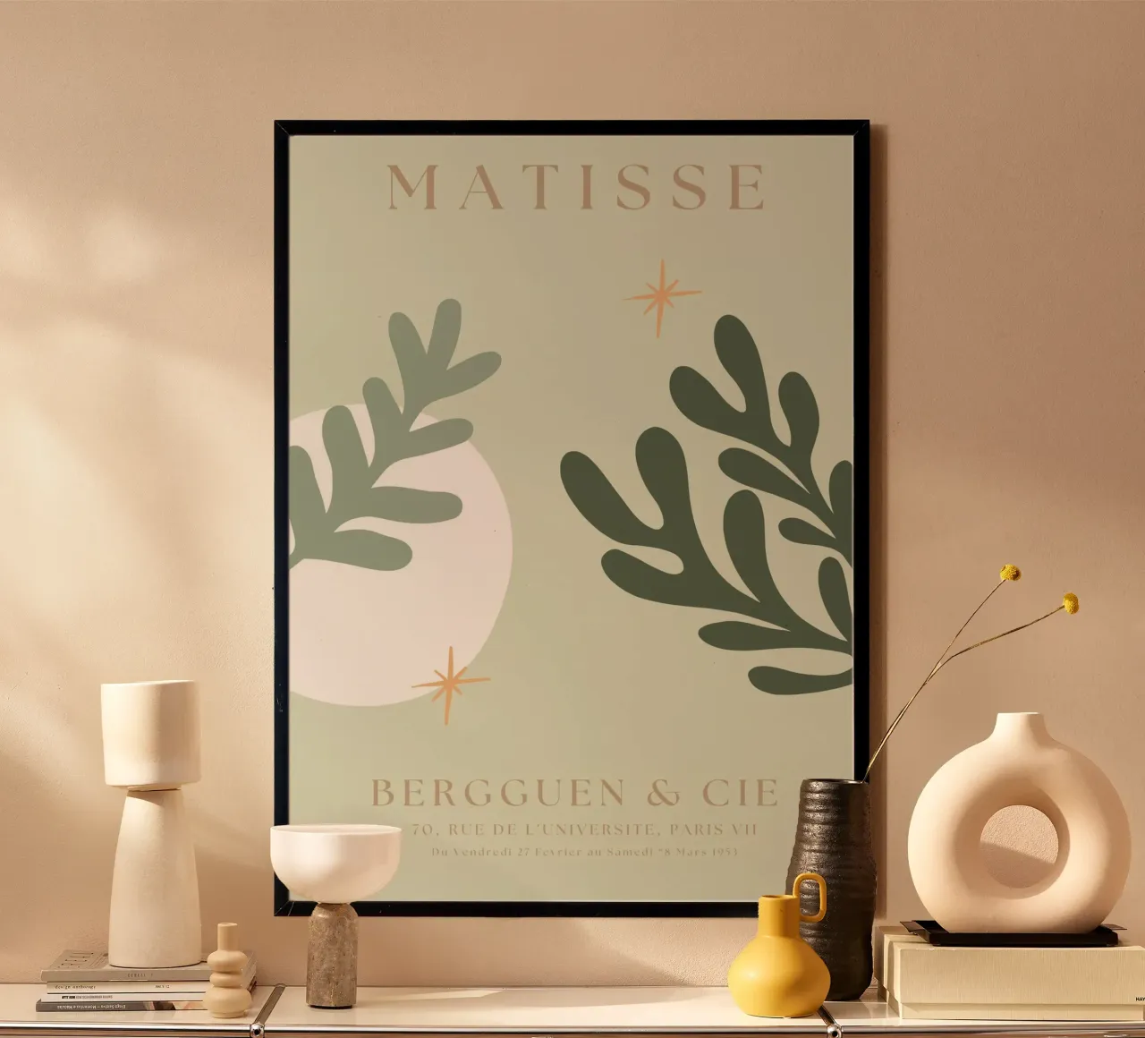 Verde salvia Matisse Arte moderna Henri Matisse poster con telaio in legno da pdigitalprints