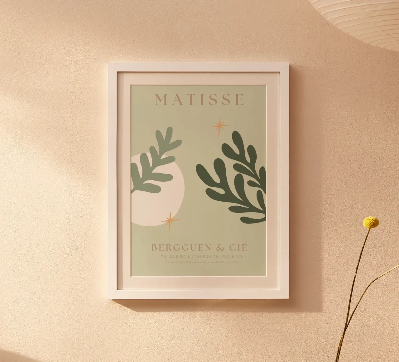Verde salvia Matisse Arte moderna Henri Matisse poster con telaio in legno da pdigitalprints