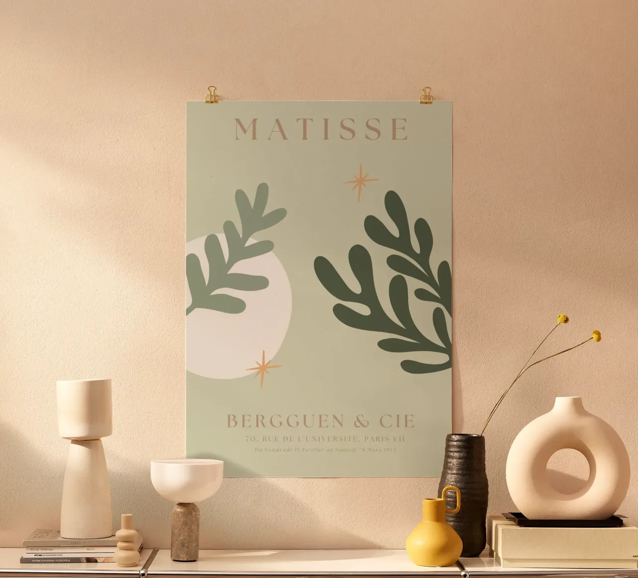 Verde salvia Matisse Arte moderna Henri Matisse poster con telaio in legno da pdigitalprints