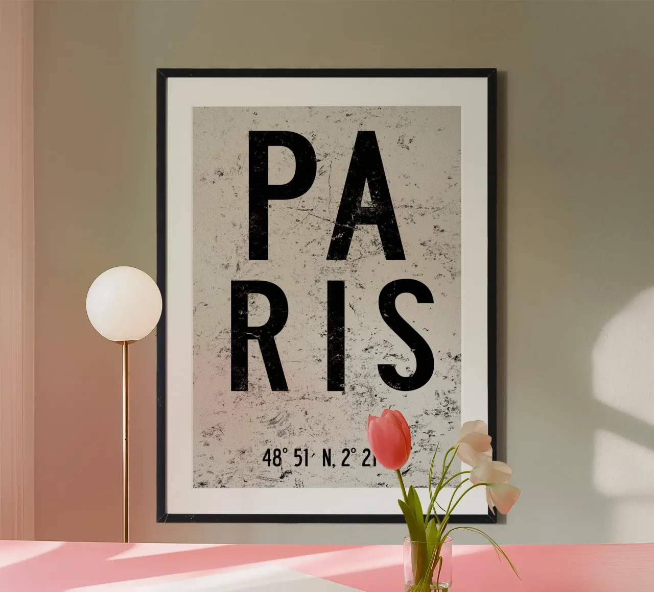 Tipografie PARIS poster con telaio in legno da MOOODZART