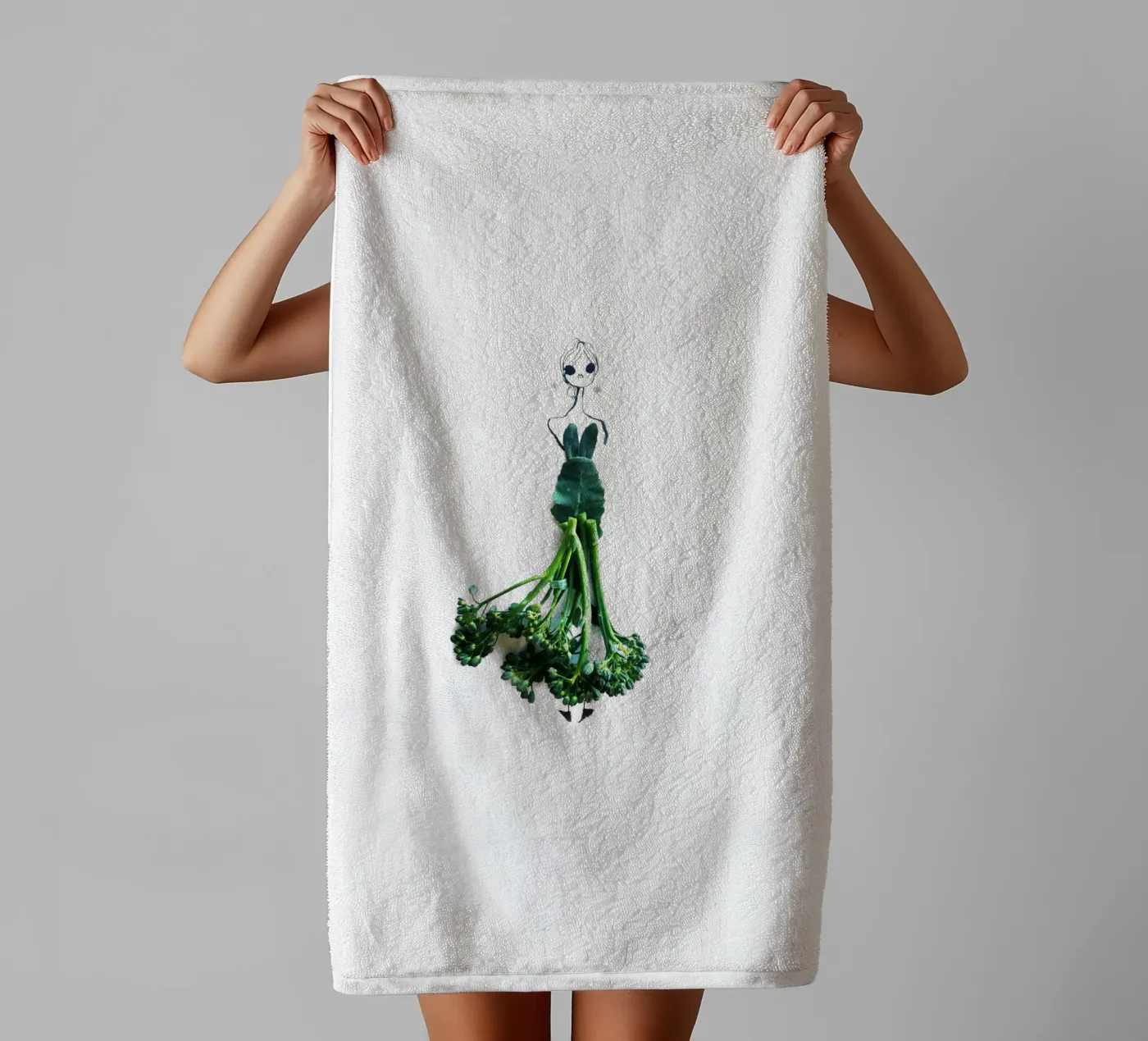 Broccolini badhanddoek van Gretchen Roehrs