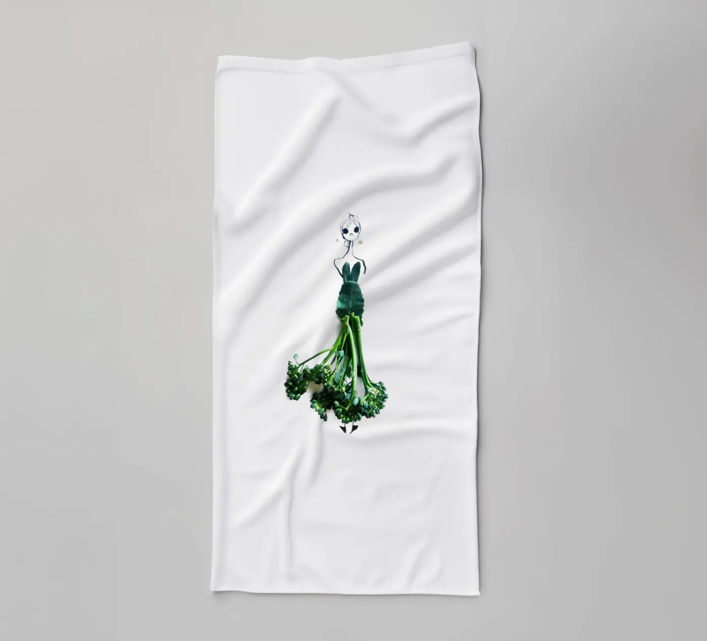 Broccolini badhanddoek van Gretchen Roehrs