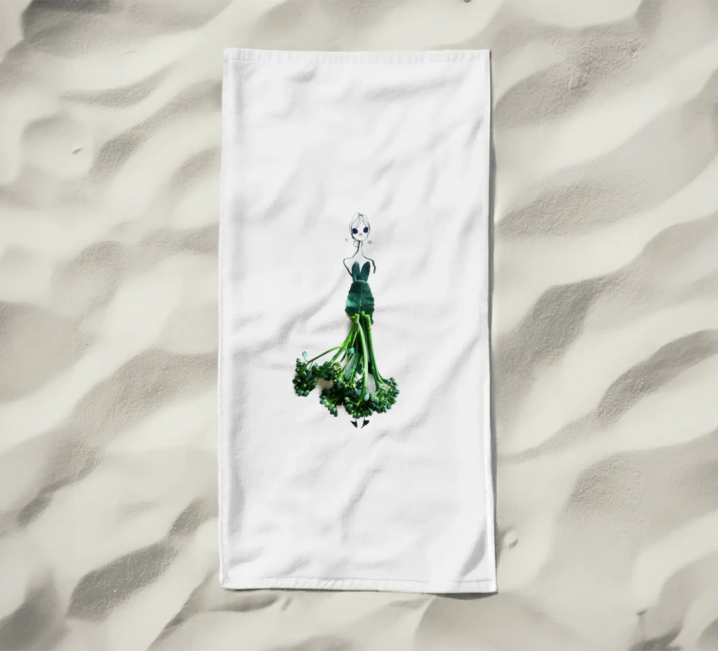 Broccolini strandhanddoek van Gretchen Roehrs