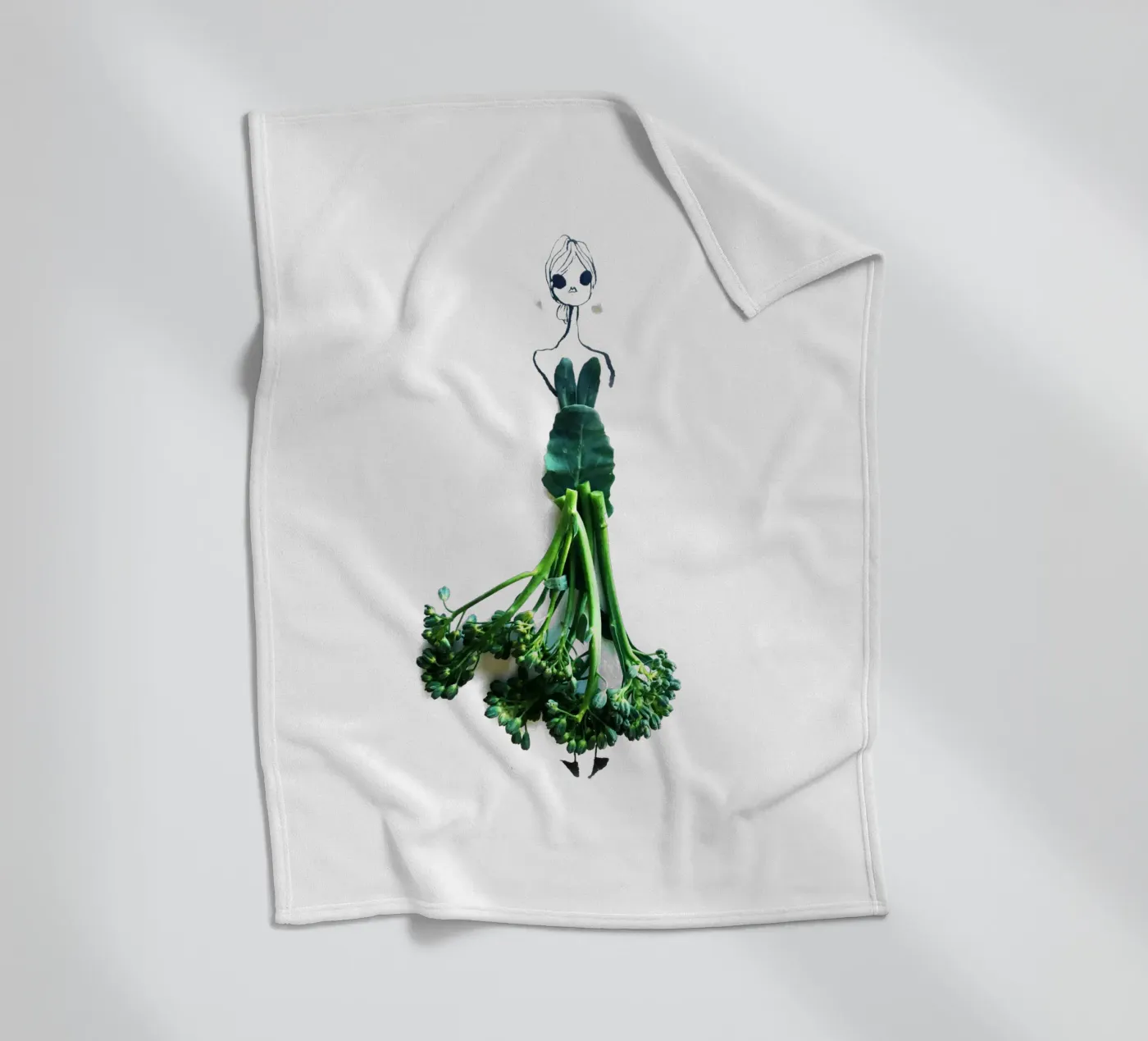 Broccolini fleece blanket by Gretchen Roehrs
