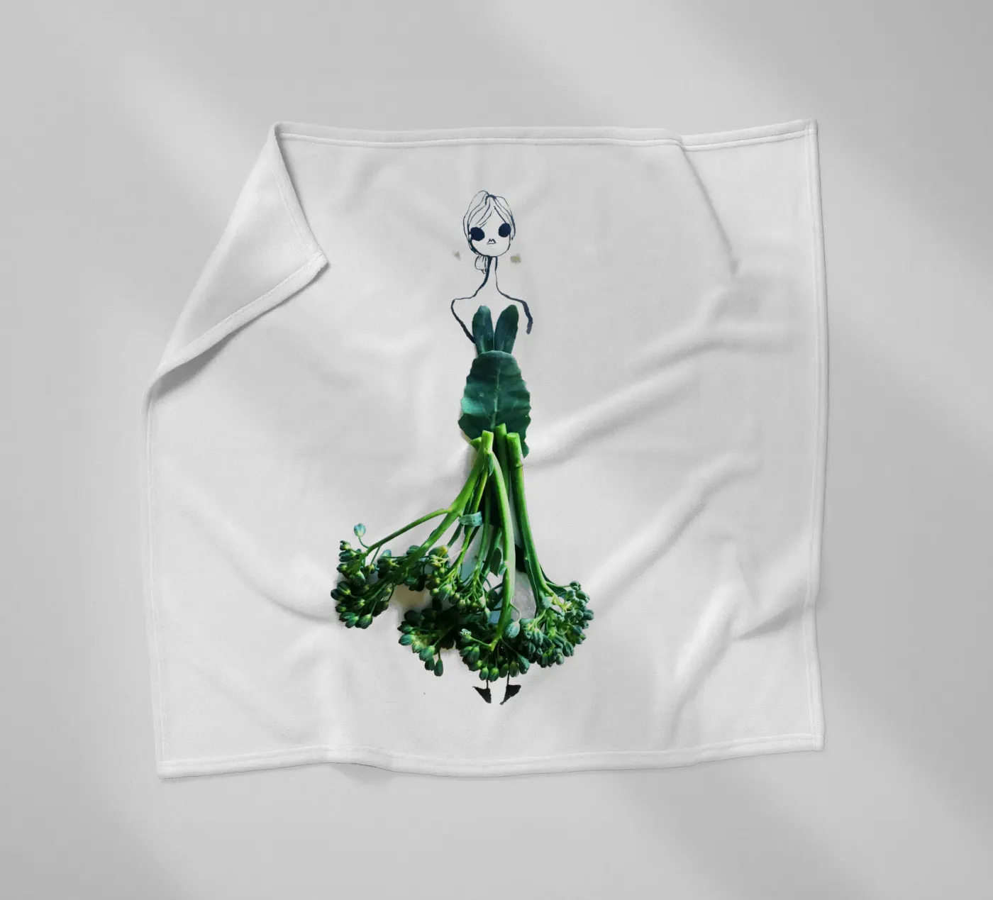 Broccolini fleece blanket by Gretchen Roehrs