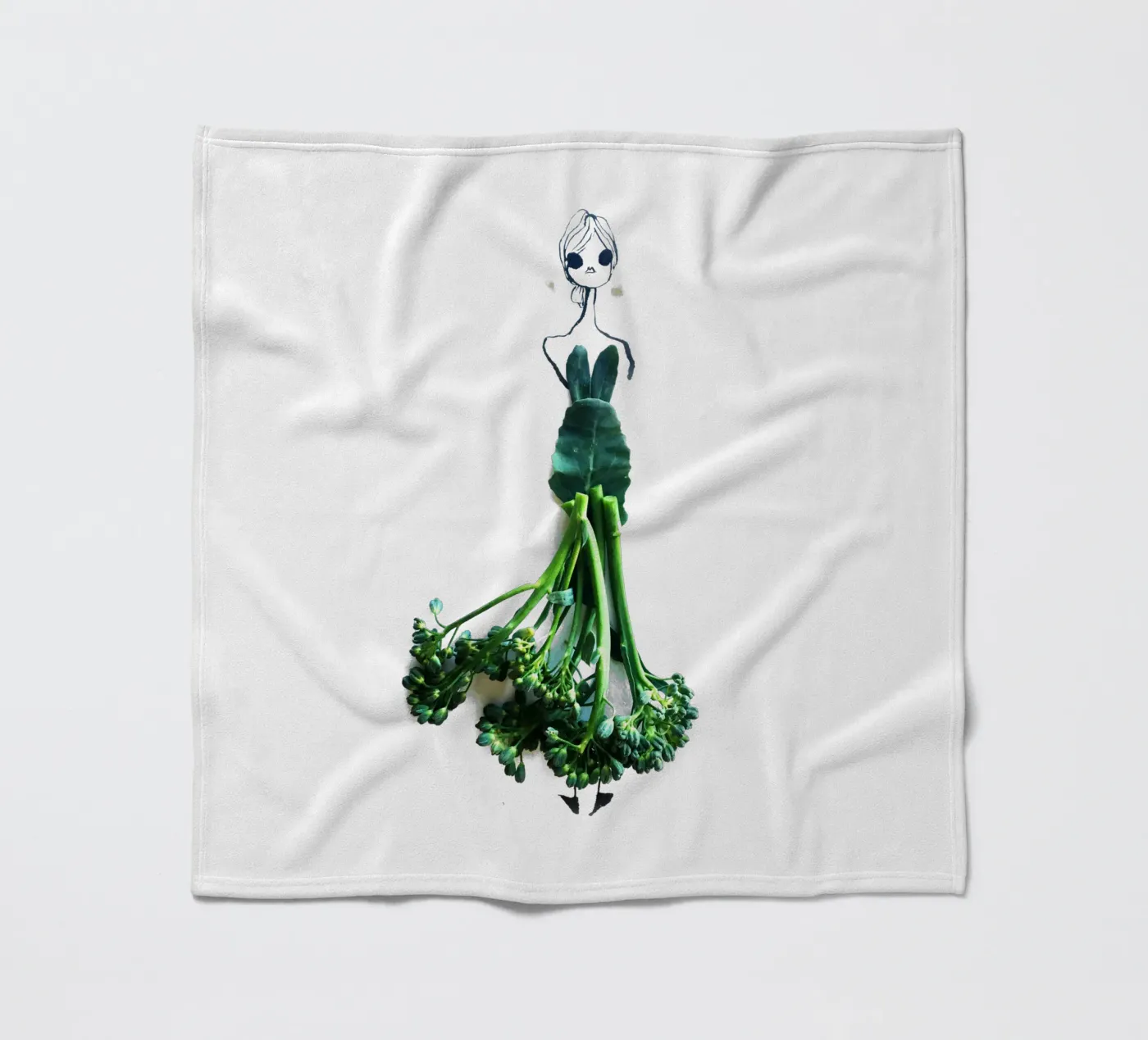 Broccolini fleece blanket by Gretchen Roehrs