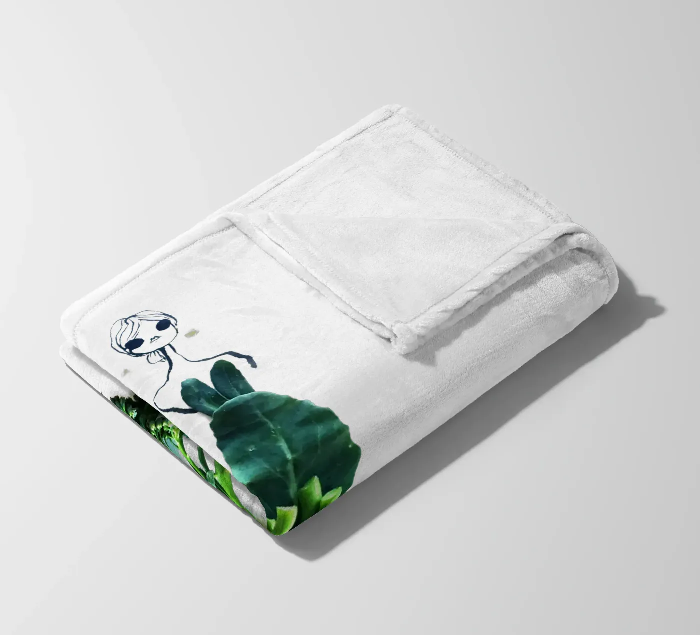 Broccolini fleece blanket by Gretchen Roehrs