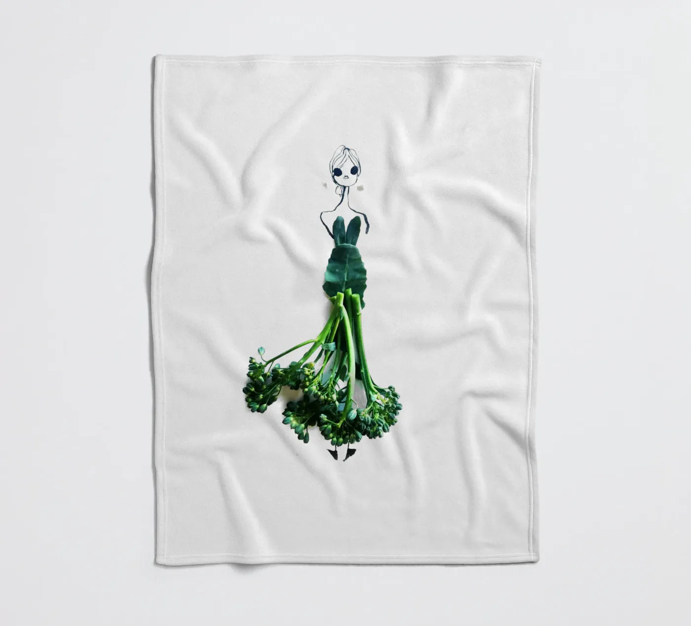 Broccolini fleece blanket by Gretchen Roehrs