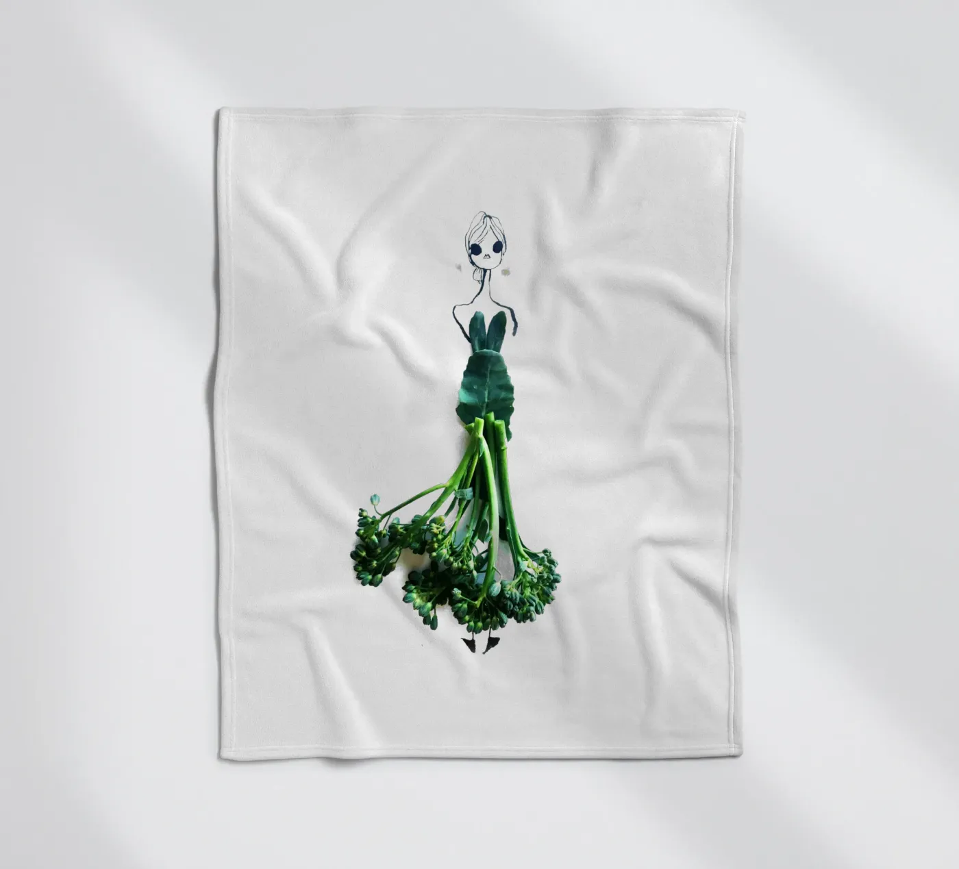 Broccolini fleece blanket by Gretchen Roehrs