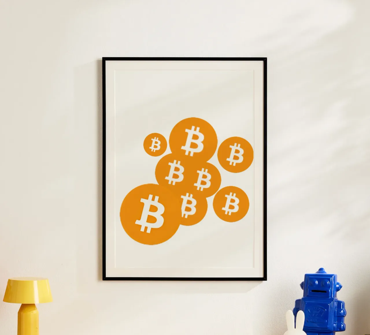BTC_Rain I poster con telaio in legno da Crypto_Jungle