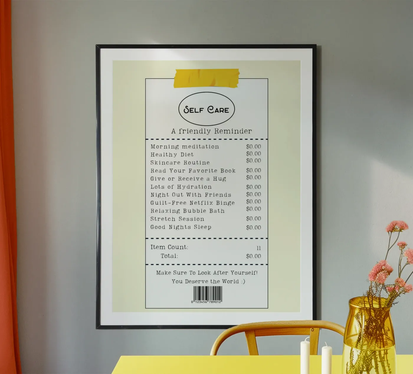 self-care checklist poster by ramosashop