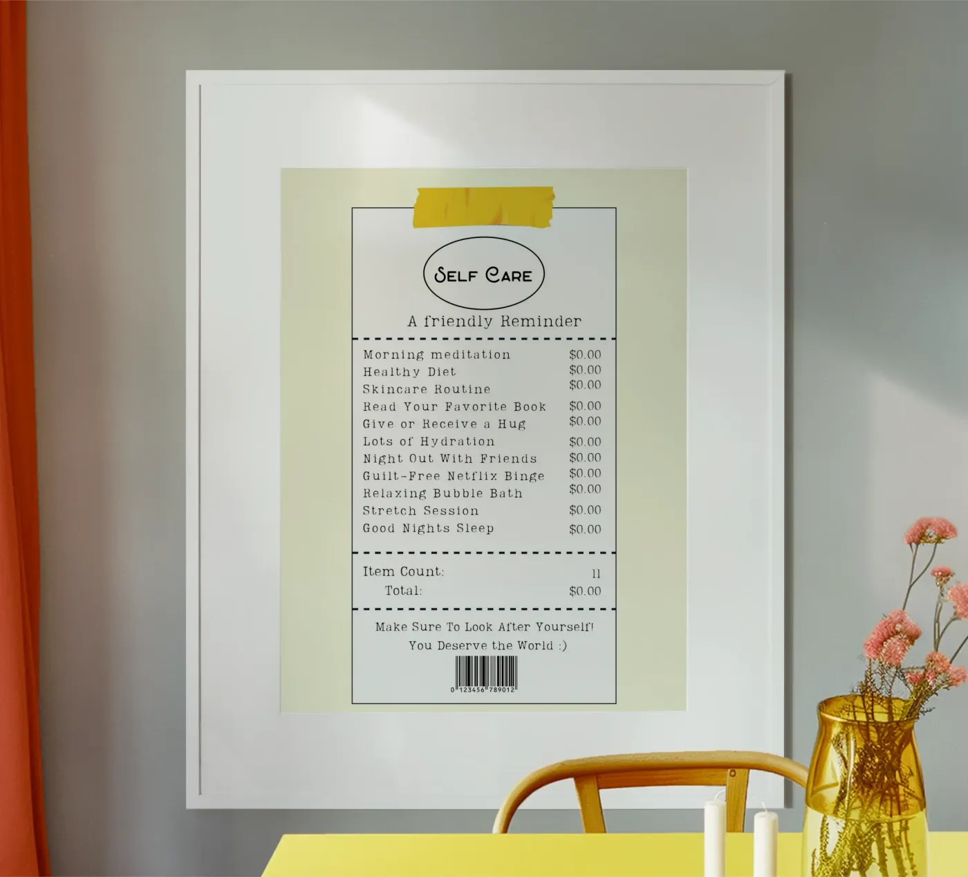 self-care checklist poster by ramosashop