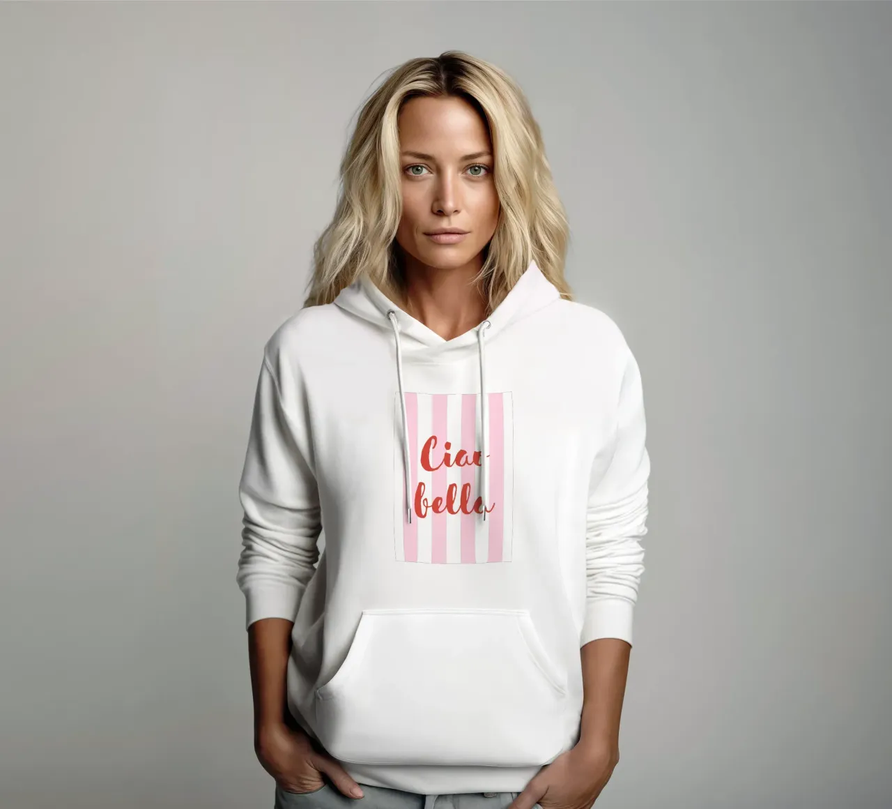 Ciao Bella Preppy Art felpa con cappuccio da pdigitalprints