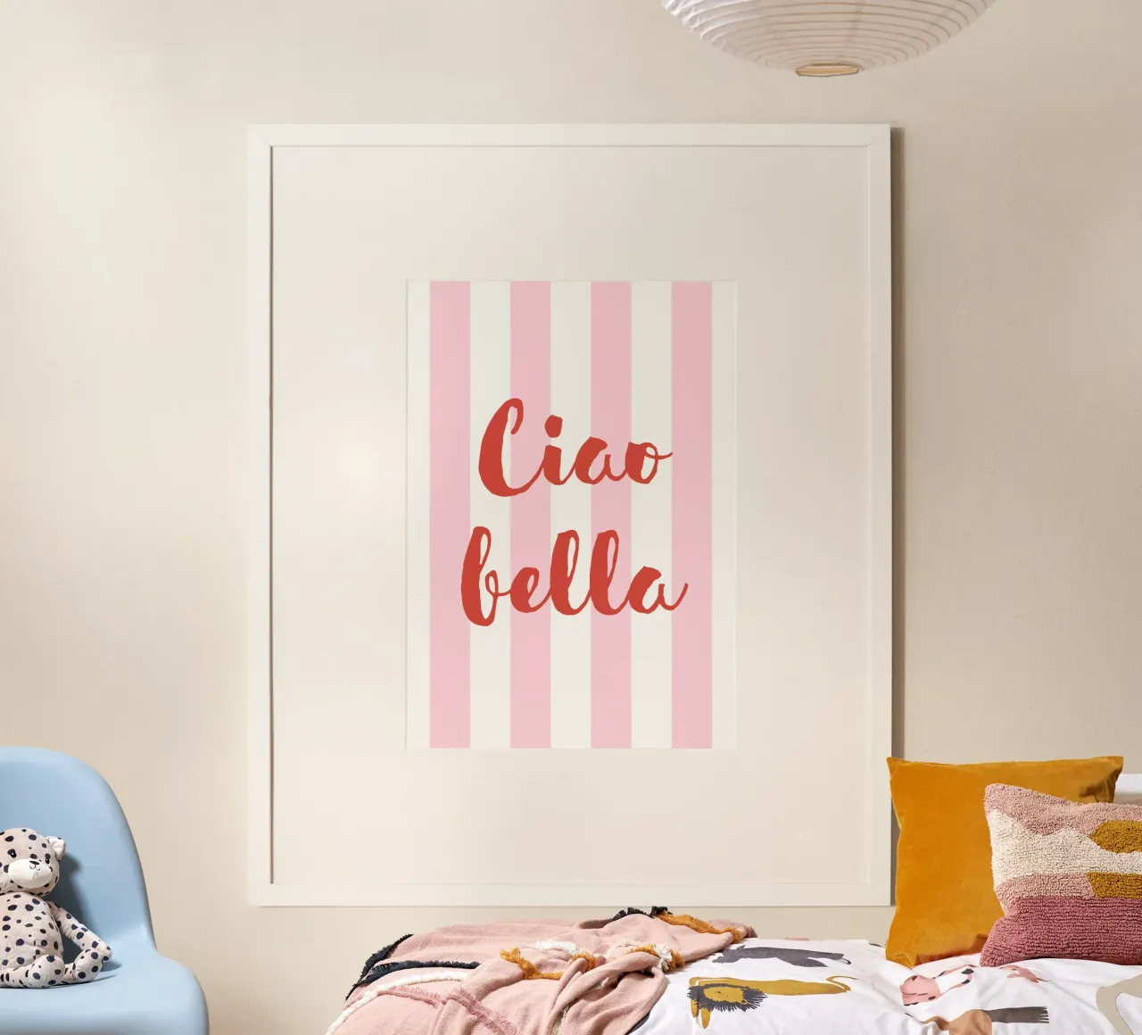 Ciao Bella Preppy Art poster con telaio in legno da pdigitalprints