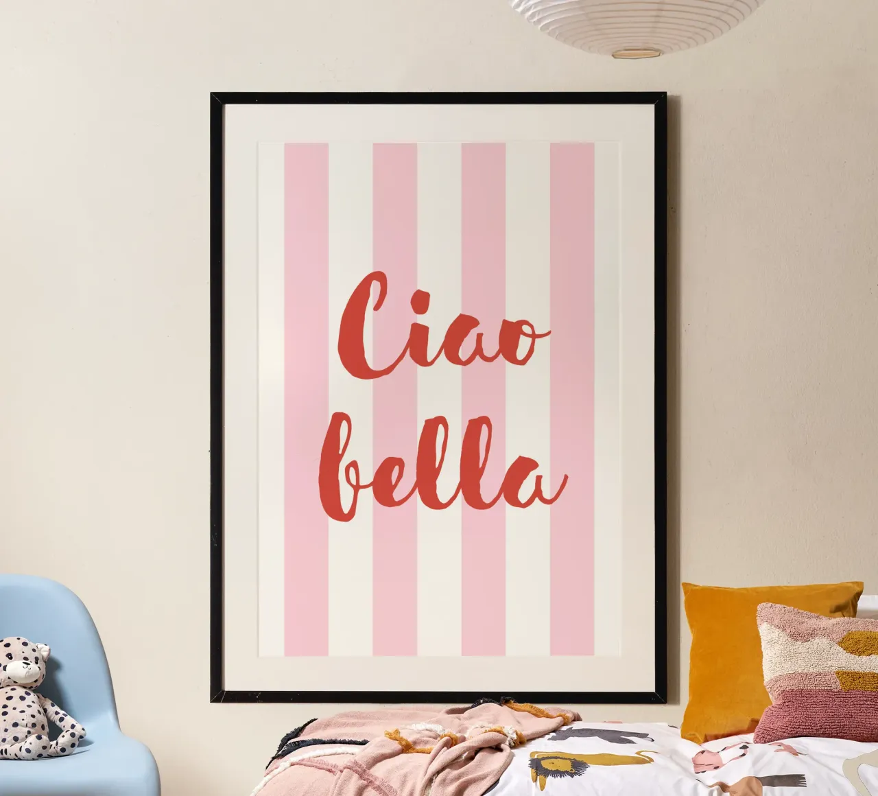 Ciao Bella Preppy Art poster con telaio in legno da pdigitalprints