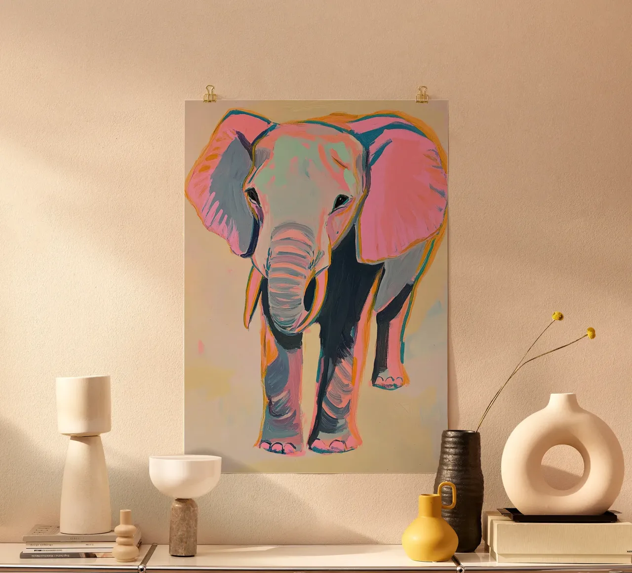 Neon Elephant poster by Euphoria Theresa