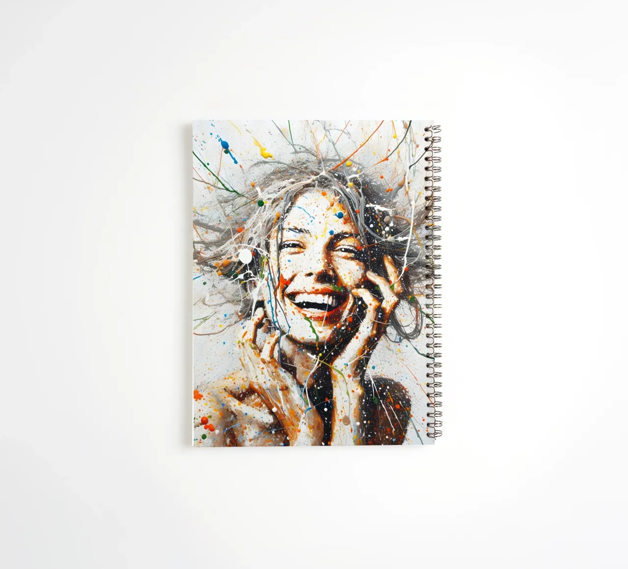 Frau Actionpainting spiral notebook by nomad