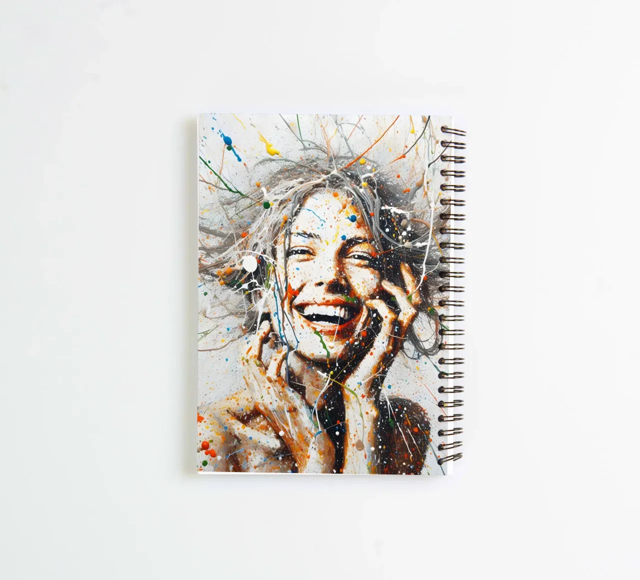 Frau Actionpainting spiral notebook by nomad