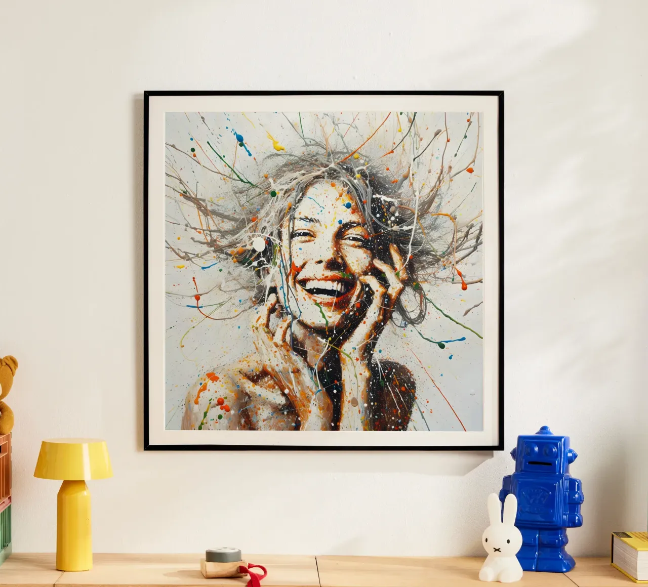 Frau Actionpainting carta hahnemühle da nomad