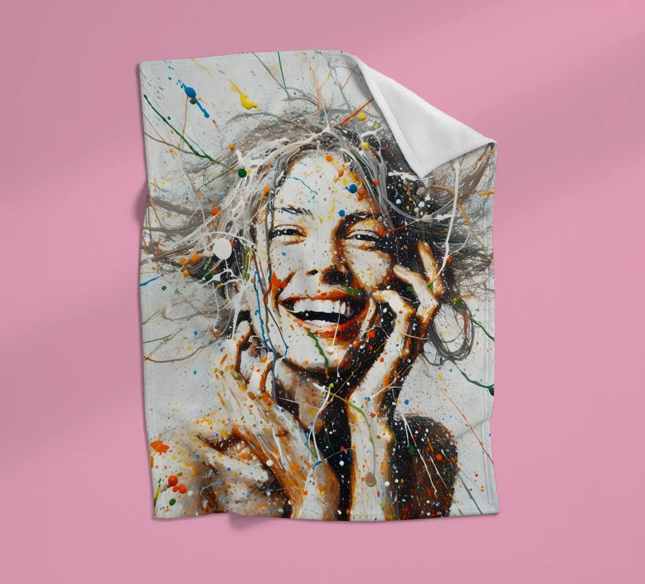 Frau Actionpainting coperta in pile da nomad