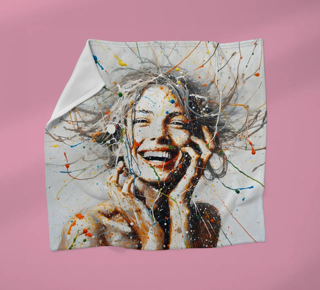 Frau Actionpainting coperta in pile da nomad