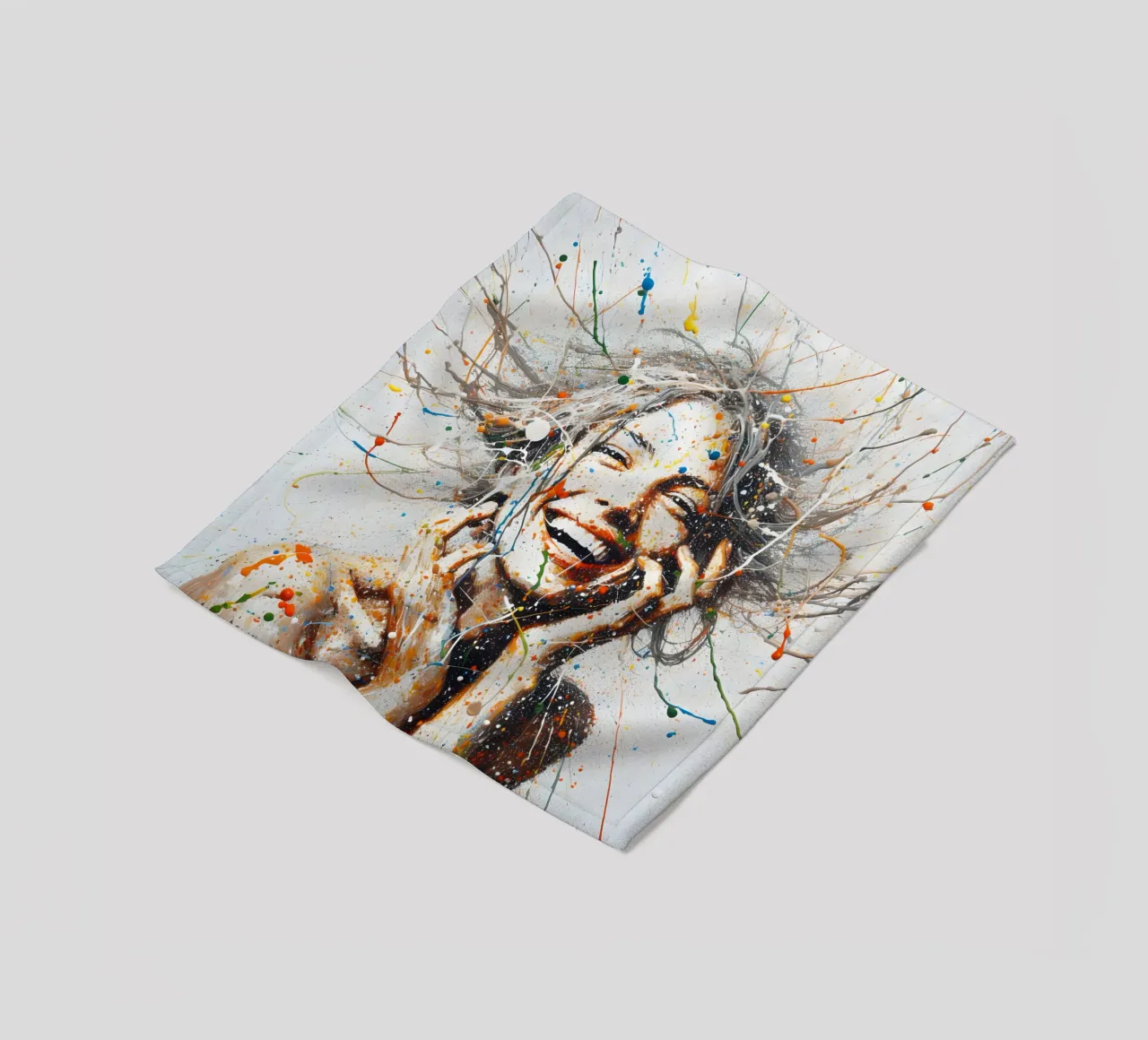 Frau Actionpainting coperta in pile da nomad