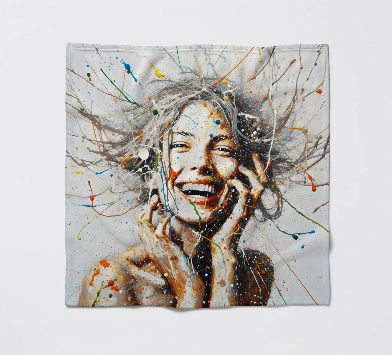 Frau Actionpainting coperta in pile da nomad